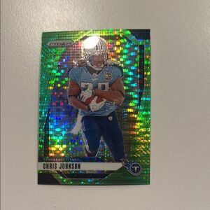 Chris Johnson Tennessee Titans Prizm Card 2023 green pulsar mint condition